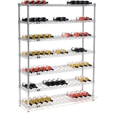 Nexel Wine Bottle Rack, 91 Bottle 48inW x 14inD x 63inH, Chrome 797148